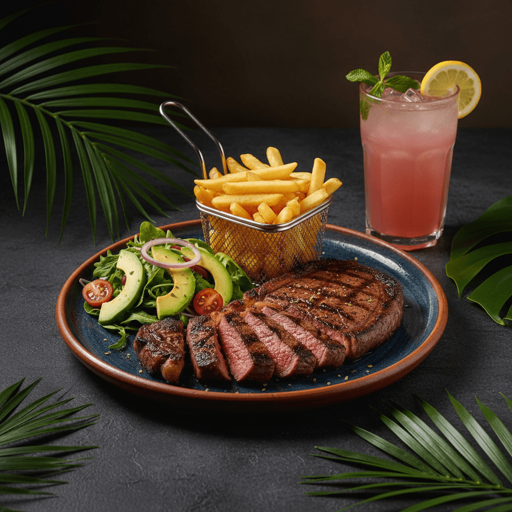 Carne a la Parrilla — Grilled steak combo at Tropical Bites Chicago