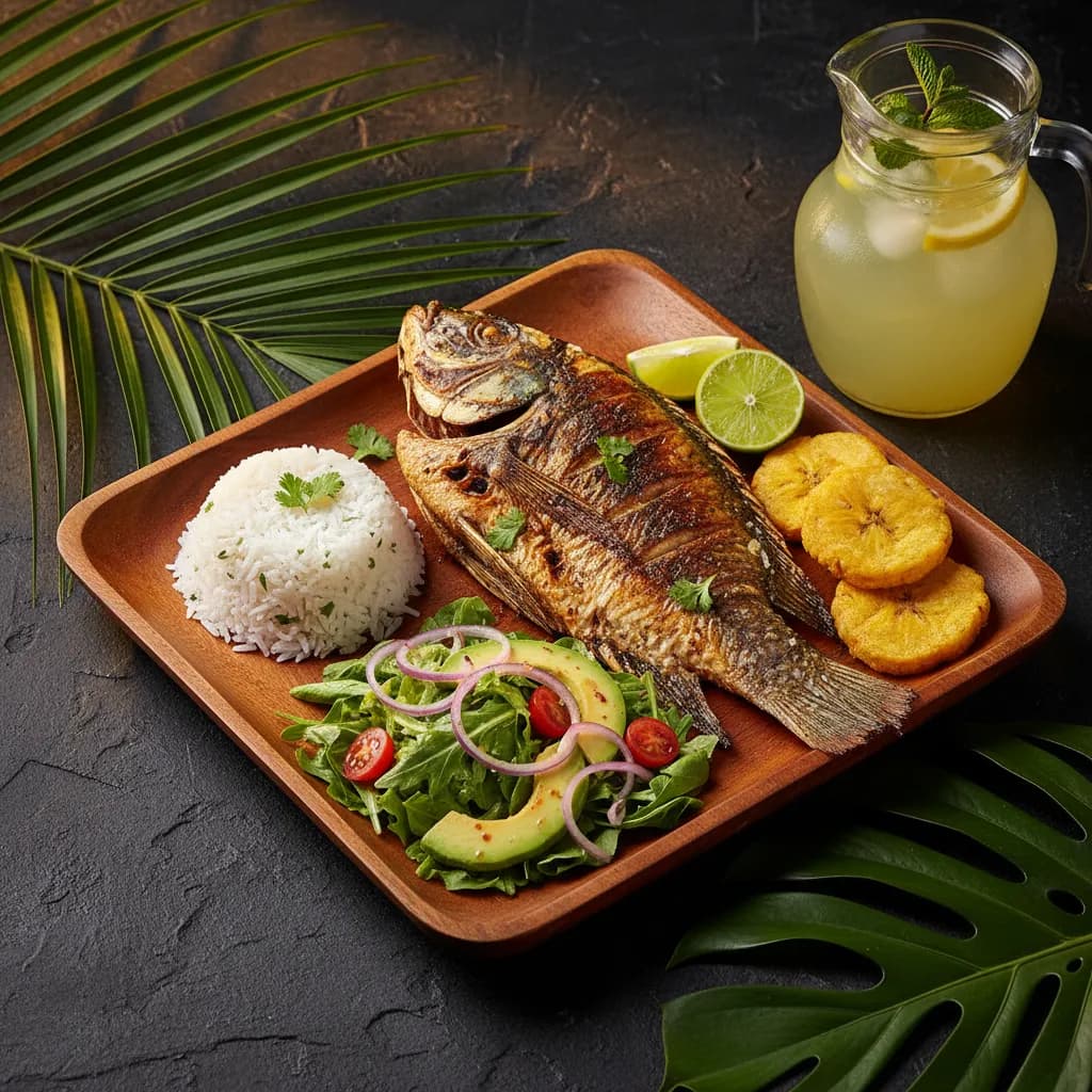 Pescado Colombiano (Mojarra) — Mojarra entera a la brasa at Tropical Bites Chicago