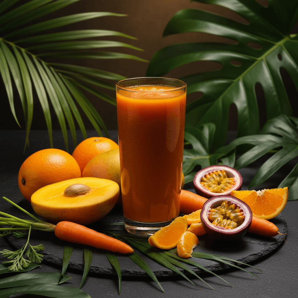 Orange Boost — Mango, orange, carrot, passion fruit at Tropical Bites Chicago