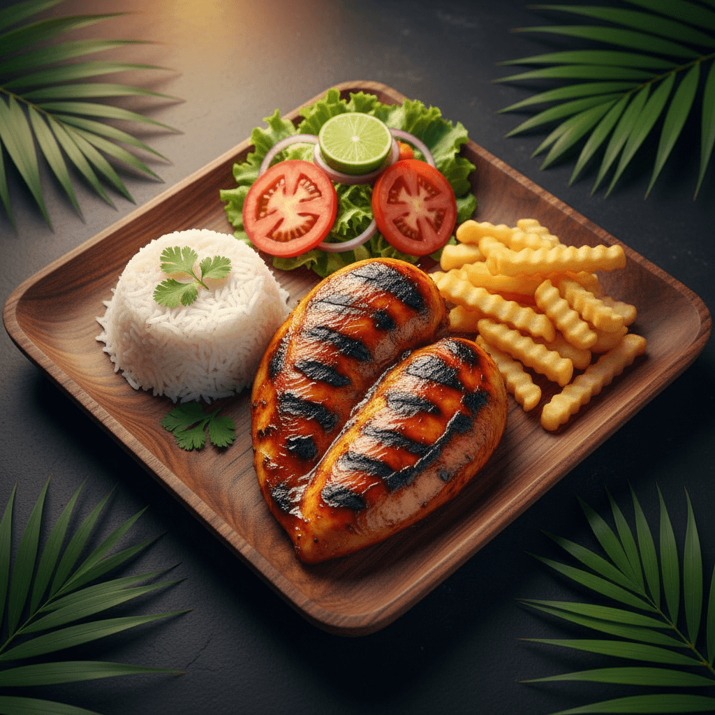 Pechuga al Carbón — Char-grilled chicken breast at Tropical Bites Chicago