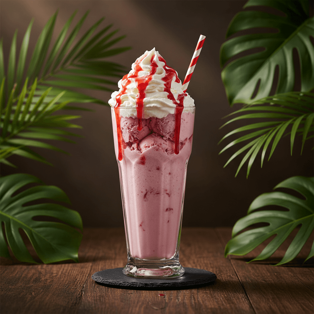 Strawberry Milkshake — Strawberry shake with ice cream at Tropical Bites Chicago