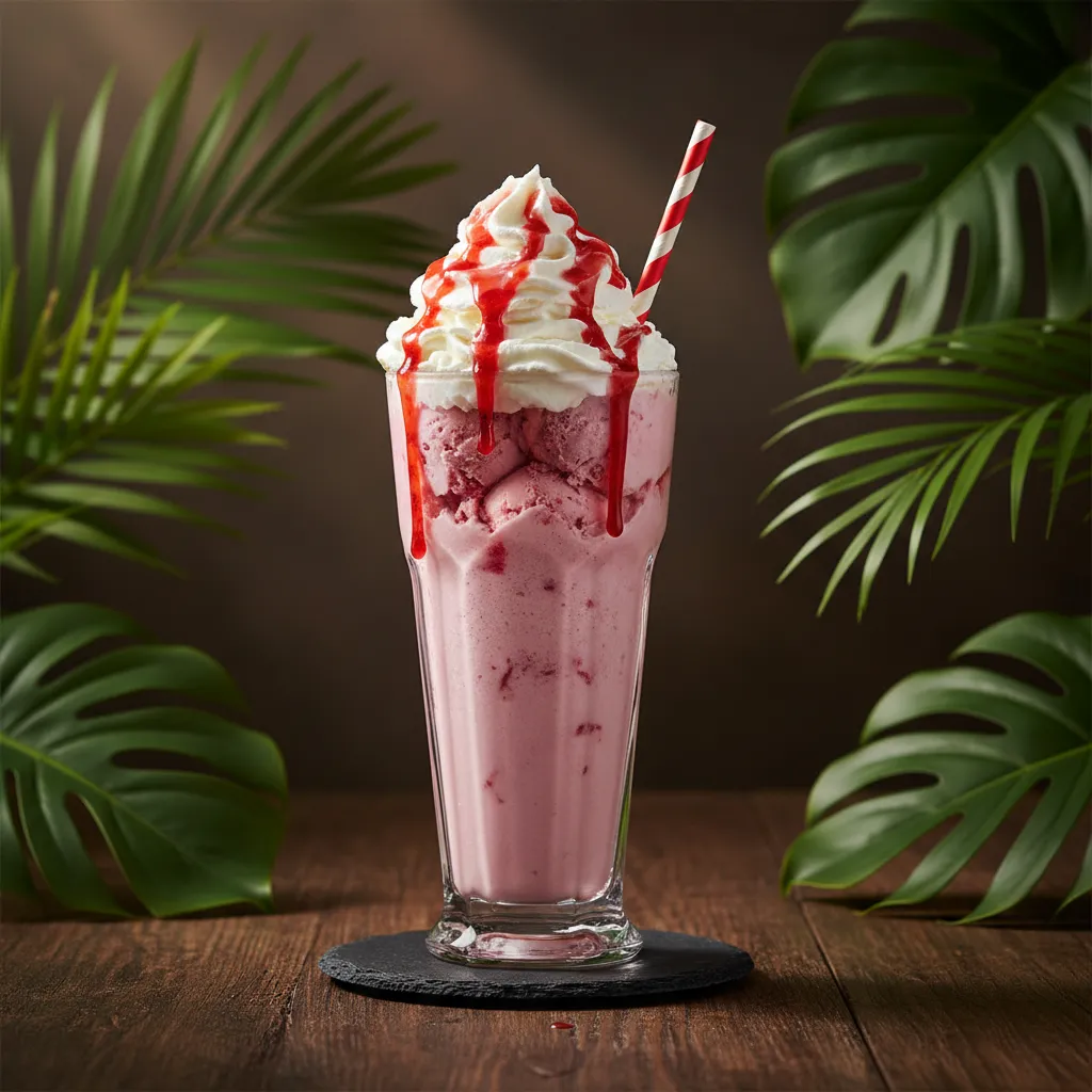 Milkshake de Fresa — Milkshake de fresa con helado at Tropical Bites Chicago