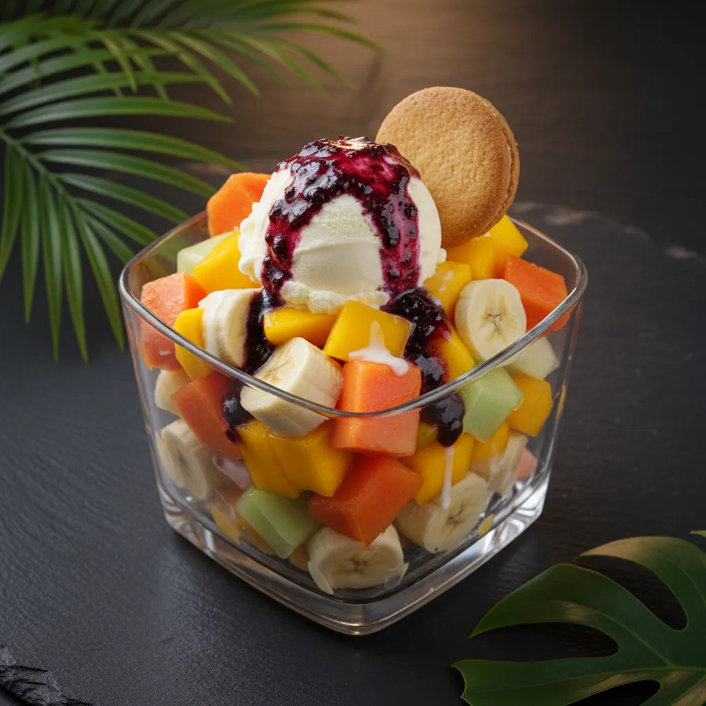 Ensalada de Fruta Tropical Especial — Frutas surtidas con helado at Tropical Bites Chicago